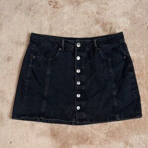American Eagle Outfitters Black Denim Mini Skirt